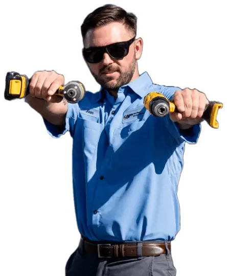 Man holding drills